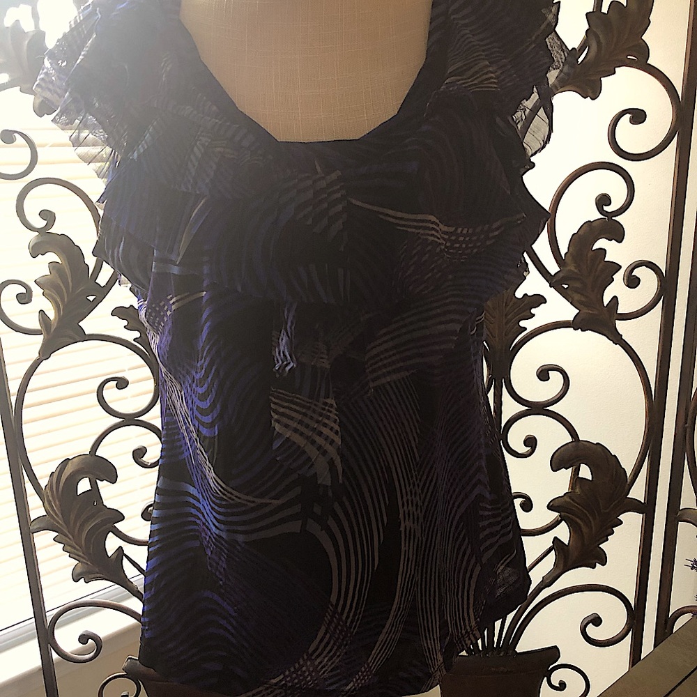 Worthington Ruffle blouse with liner - Picture 1 of 6